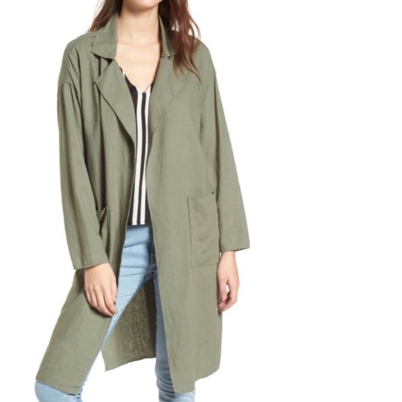 bp Sweaters - Nordstrom BP Olive Army Green Linen Long Cardigan